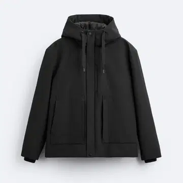 완판 [ ZARA ] 테크니컬 후드 자켓/올 블랙/ XL