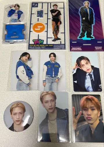 INI 이케자키 리히토 트레이딩 카드 아크릴 스탠드 캔뱃지 세트