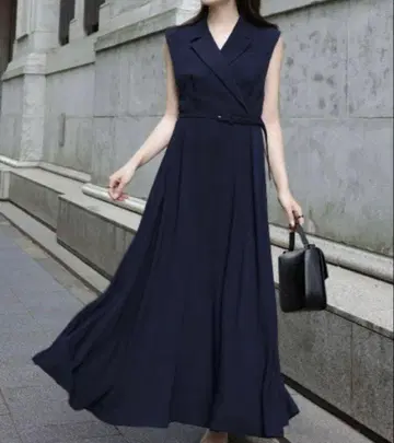 미사용 새상품 anuans 더블 새틴 테일러드 원피스 S