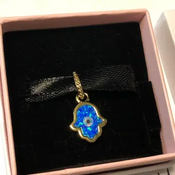 PANDORA 정품 Opalescent Blue Hamsa Charm