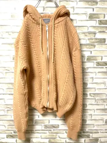 여성용 울 100% 두꺼운 원단 니트 후드티 가디건