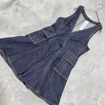 [새상품급] CARVEN 데님 원피스 38 칼벤 플레어 수납 포켓