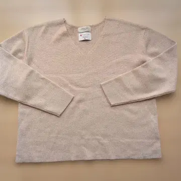 OPAQUE.CLIP 핑크 라메 V넥 니트