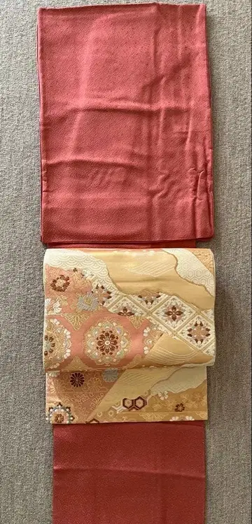 이로무지 순수 실크 하나 바느질 문장 기모노