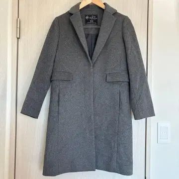 슬로브 이에나 체스터 코트 새상품급 차콜 그레이 캐시미어 혼방 IENA