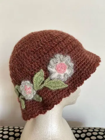 니트 모자 손뜨개 모자 모헤어 베리 프로마쥬 핸드메이드 털실 모자