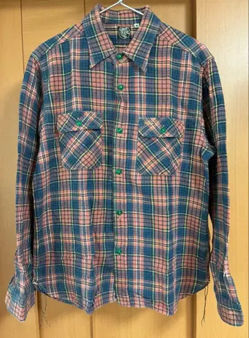 SUGAR CANE 픽션 로맨스 체크 무늬 플란넬 셔츠 M 사이즈