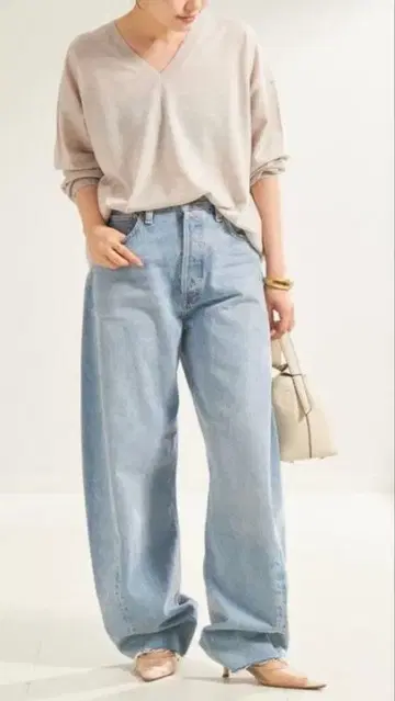 plage Fine Gauge V 니트