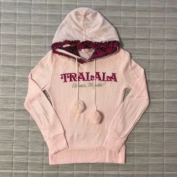 TRALALA 핑크 후드티 후드 부착