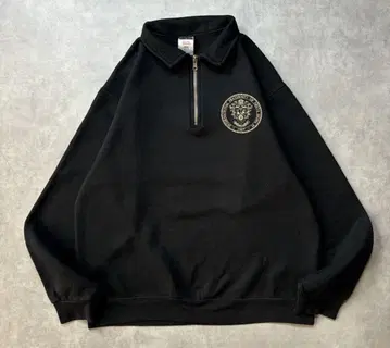 00s 블랙 하프 지퍼 맨투맨 M 사이즈 US 칼리지 학생 단체
