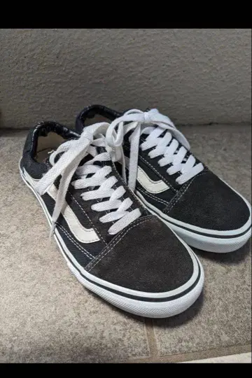 Vans 스웨이드 캔버스 스니커즈 블랙 화이트