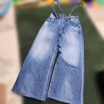 cepo 서스펜더 포함 데님 와이드 팬츠 S