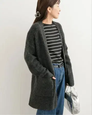 [ 미사용 ] URBAN RESEARCH DOORS 부클레 니트 가디건