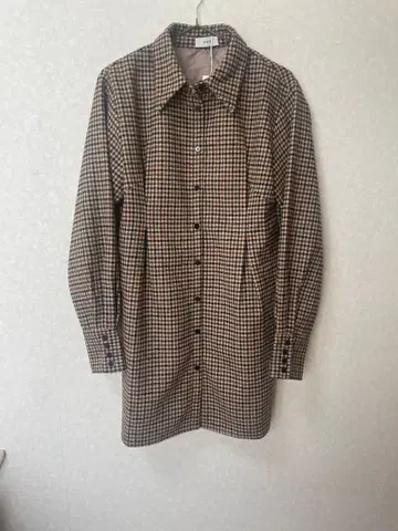 [ 미사용 새상품 ] ENC 브라운 체크 무늬 원피스 F 사이즈