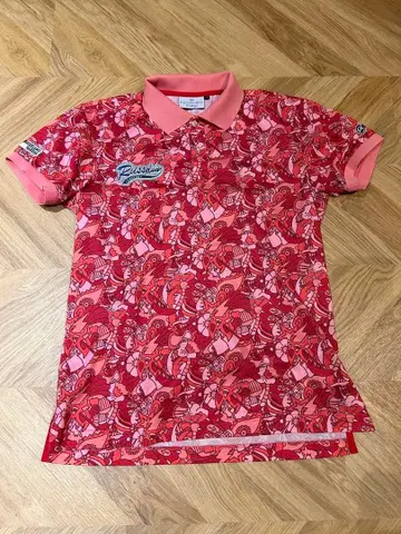 Russdun 꽃무늬 피케 셔츠 핑크