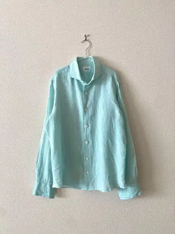 지아네토 남성용 린넨 셔츠 라임 그린