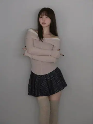 앤드마리 Shannon tulle 니트 탑