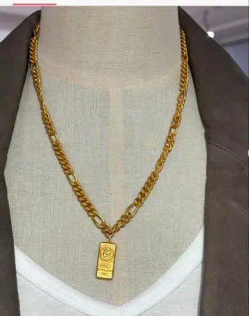 mul 스퀘어 체인 목걸이 매트 골드