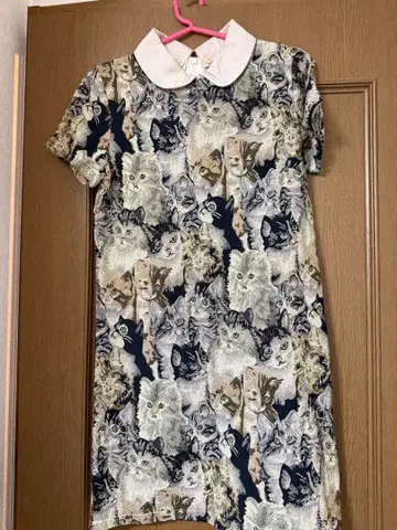 고블랑 미니 원피스 고양이 패턴
