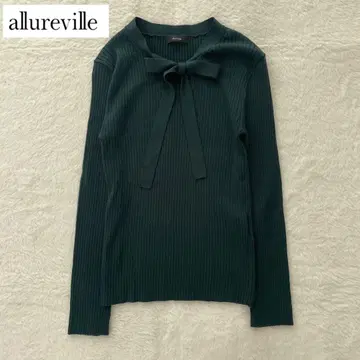 allureville 알아바일 보타이 리브 니트 티셔츠 M