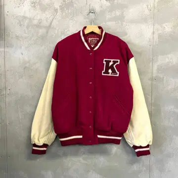 KETTY 울 소가죽 바시티 자켓 스타디움 자켓 케티