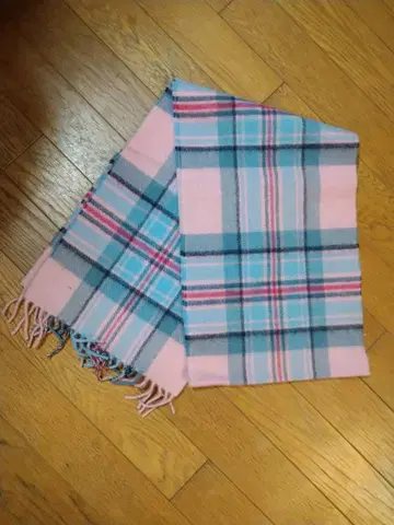 Joshua Ellis 100% 캐시미어 체크 머플러