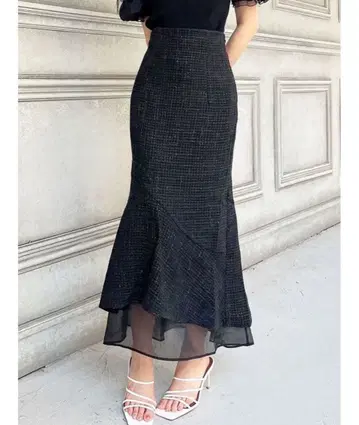 RESEXXY 시어 도킹 트위드 스커트