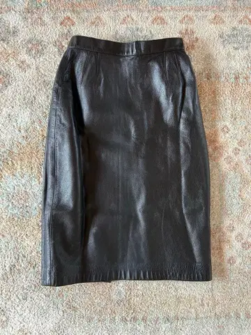 [ 빈티지 ] J&R 양가죽 타이트 스커트 블랙 M 고급 램 가죽 일본제