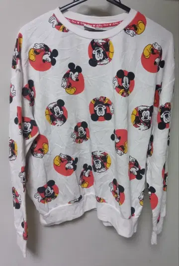 90s 디즈니 올 패턴 미키마우스 맨투맨