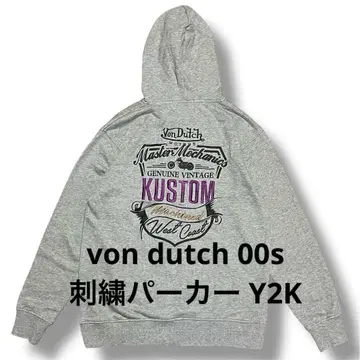 von dutch 자수 후드티 00s Y2K 본더치 모터스 바이커