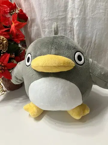 카라메루 특대 사이즈 말랑말랑 쫀득쫀득 봉제 인형 펭귄 그레이 봉제 인형