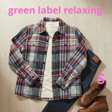 그린 레이블 릴랙싱 체크 무늬 두꺼운 원단 셔츠 아메카지