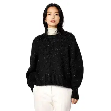 미사용 새상품 PLST 스팽글 백 슬릿 스웨터