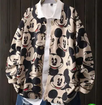 디즈니 미키마우스 프린트 가디건