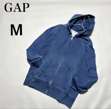 GAP*데님풍 지퍼 후드티 다크 블루 캐주얼 구제 의류 느낌 남성용 M