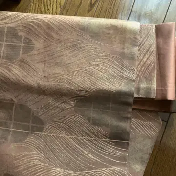 나고야 오비 옅은 골드 브라운 물결 무늬