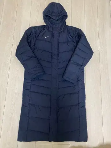 Mizuno 후드 부착 벤치 코트 다운 자켓 네이비