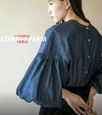 LOWRYS FARM 데님 벌룬 슬리브 셔츠