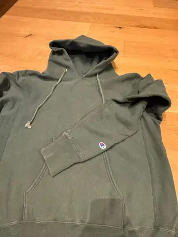 Champion Reverse Weave 후드티 L 올리브 그린