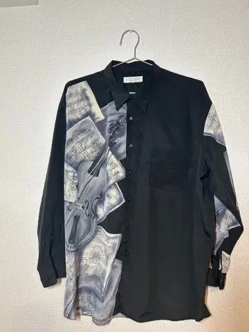 MANGHES 악기 프린트 긴팔 셔츠 M