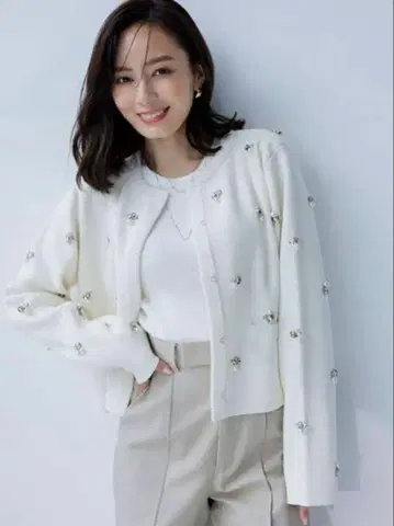 anuans 비쥬 니트 자켓 화이트