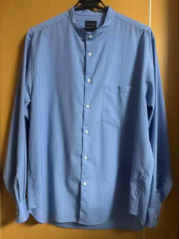 유나이티드 애로우즈 그린 라벨 릴랙싱 밴드 카라 스트라이프 셔츠