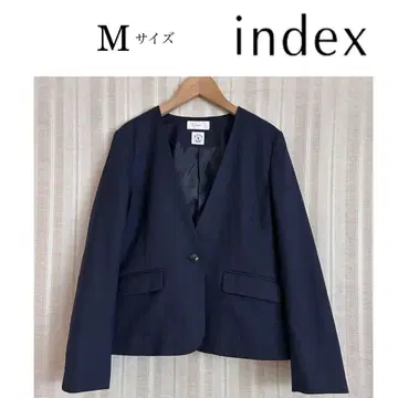 새상품급! index 네이비 V넥 노카라 자켓 M 사이즈 워셔블