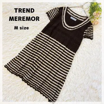 [ TREND MEREMOR ] 새상품급 보더 니트 원피스 M 브라운