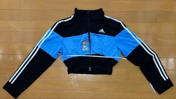adidas 크롭 자켓 블랙 블루
