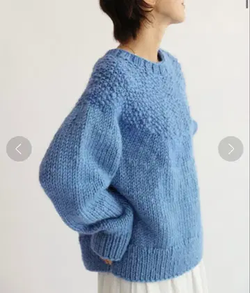 네팔 핸드 니트 슬라브 풀오버 khwopa