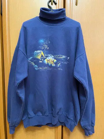 ART UNLIMITED 맨투맨 모크넥 터틀 네이비 L