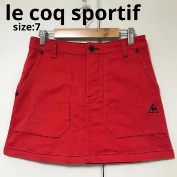 le coq sportif 미니 스커트 숏 기장 데님 레드 빨간색 7 M