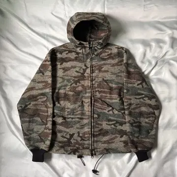 80s 90s 빈티지 USA제 카모 무늬 집업 울 자켓