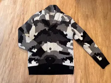 AVIREX 카모 패턴 니트 카우친 스웨터 가디건 사이즈 M